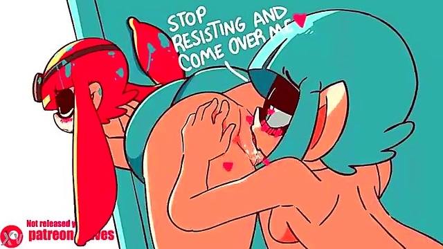 Hot Lesbian Inkling Action – Vaginal Fun & Pussy Eating في Splatoon Hentai