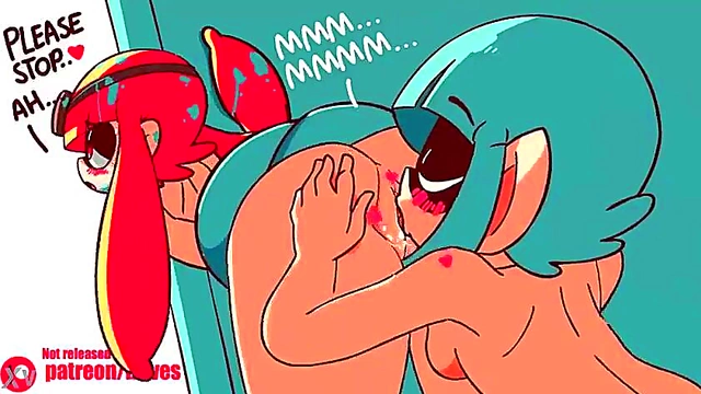 Hot Lesbian Inkling Action – Vaginal Fun & Pussy Eating في Splatoon Hentai