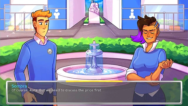 Tracer Sucks Dick In Erotic Hentai Visual Novel Scene