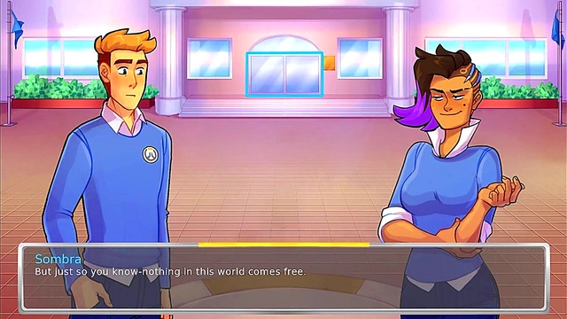 Tracer Sucks Dick In Erotic Hentai Visual Novel Scene