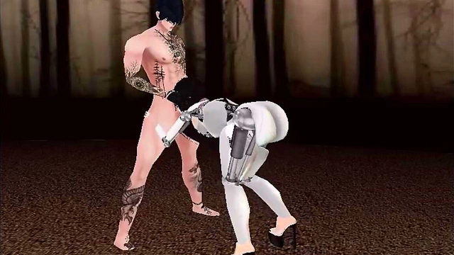 RoboGirl Slave Takes Big Cock in Virtual Anime Anal Sex Adventure
