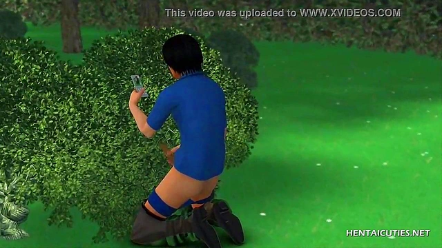 Hardcore 3D Brunette Hentai Outdoor Fucking & Sucking Hard Cock