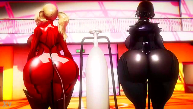 Ann and Makoto Inflate Hourglass Bodies for Steamy 3D Anime Action