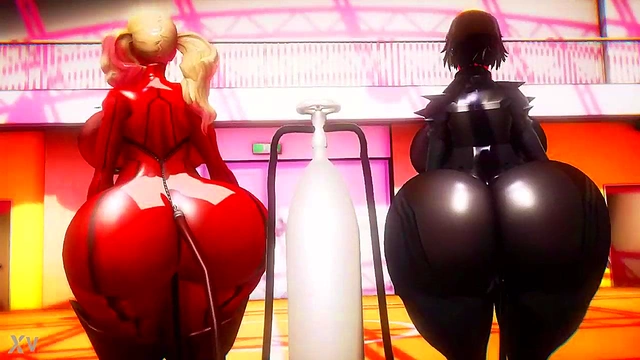 Ann and Makoto Inflate Hourglass Bodies for Steamy 3D Anime Action
