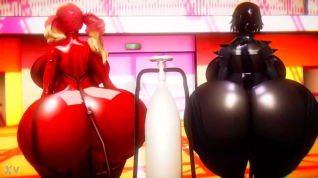 Ann and Makoto Inflate Hourglass Bodies for Steamy 3D Anime Action