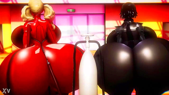 Ann and Makoto Inflate Hourglass Bodies for Steamy 3D Anime Action
