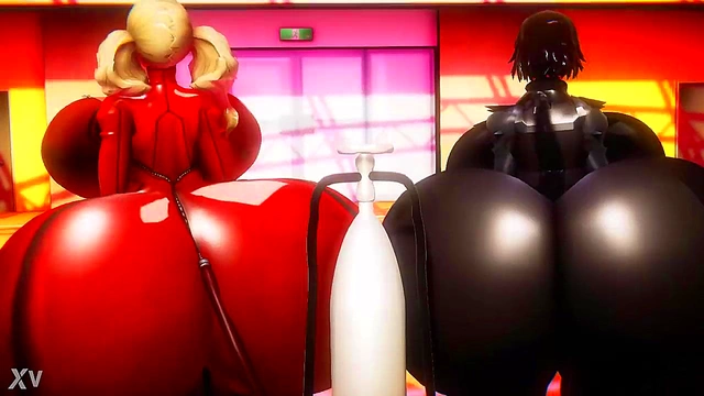Ann and Makoto Inflate Hourglass Bodies for Steamy 3D Anime Action