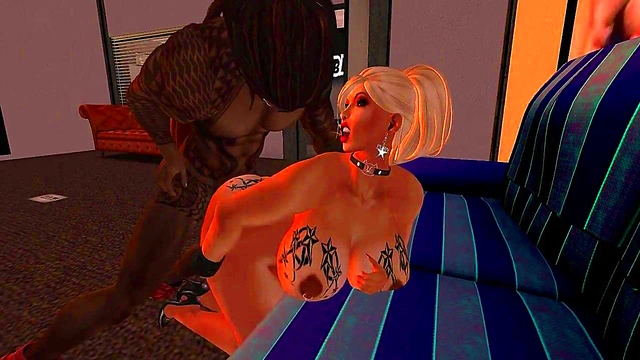 Blonde MILF With Big Ass Rides Black Dick In Anime Anal Adventure