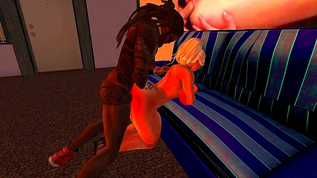 Blonde MILF With Big Ass Rides Black Dick In Anime Anal Adventure