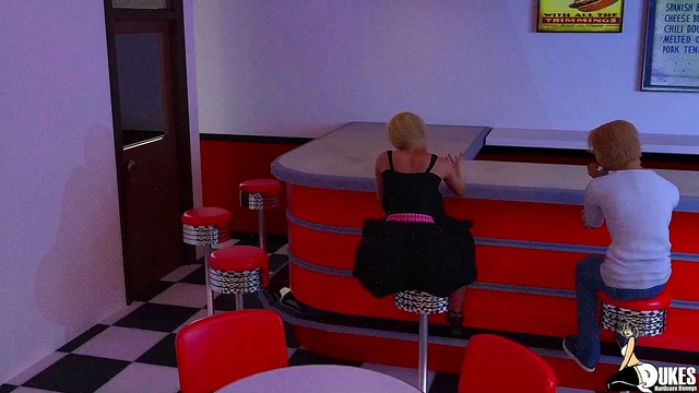 MILF Waitress Blackmails Boss With Blowjob & Deepthroat For Raises