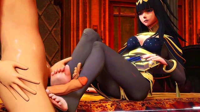 Tharja Gives Uncensored 3D Anime Footjob & Blowjob For POV Cumshot Feast