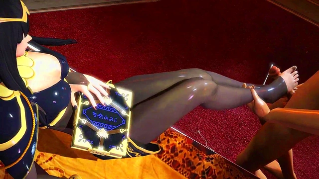 Tharja Gives Uncensored 3D Anime Footjob & Blowjob For POV Cumshot Feast