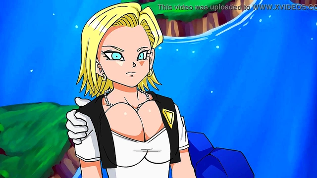 Trunks Rescues Big-Busted Android 18 for Panty Shoot & Creampie Finish