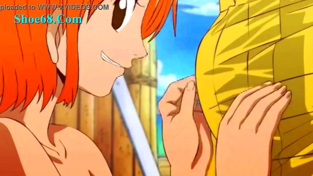 Nami From One Piece Takes Two Boys for steaming Hentai Action