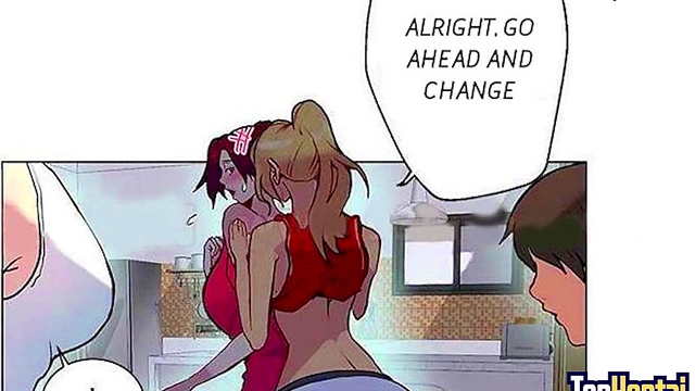 Stepmom Teacher seduces Step-Sister in PC Room for Anime Hentai Fun