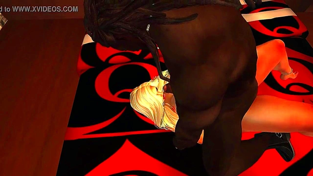 Blonde Anime Babe Enjoys Interracial Anal & Oral Orgasm With Black Cock