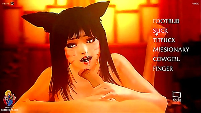 League of Legends Ahri Takes Animated Action in Seductive Hentai Scene