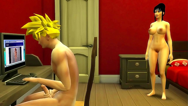 Stepmom Chi-Chi Catches Stepson Gohan Masturbating & Gets Fucked Hardcore