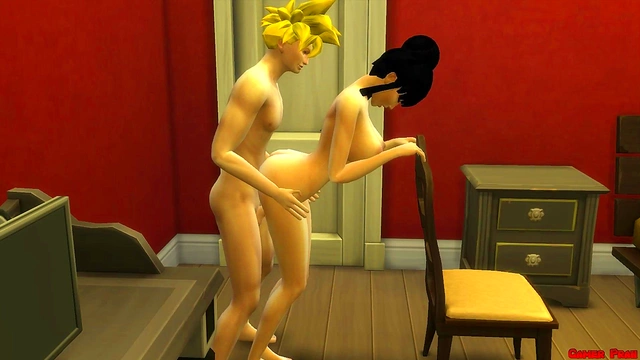 Stepmom Chi-Chi Catches Stepson Gohan Masturbating & Gets Fucked Hardcore