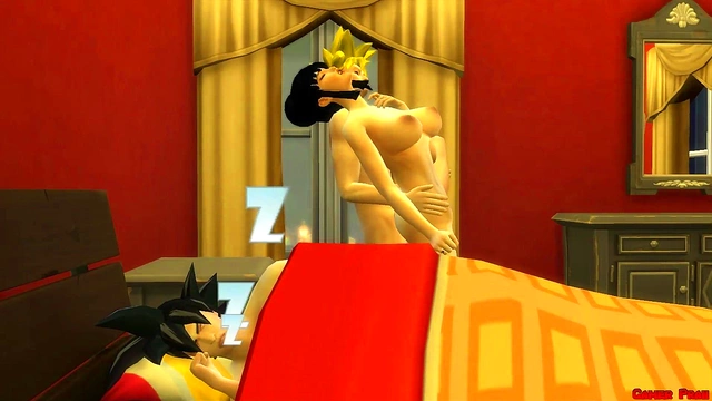 Stepmom Chi-Chi Catches Stepson Gohan Masturbating & Gets Fucked Hardcore