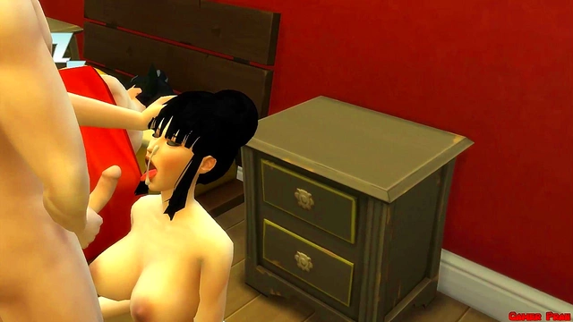 Stepmom Chi-Chi Catches Stepson Gohan Masturbating & Gets Fucked Hardcore