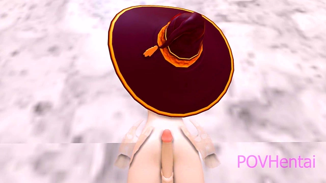 Megumin from Konosuba Rides Cock in Cowgirl for Intense Anime Blowjob Fun