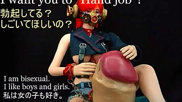 Horny Anime Doll Dances While Masturbating With Custom Action Figure Bukkake