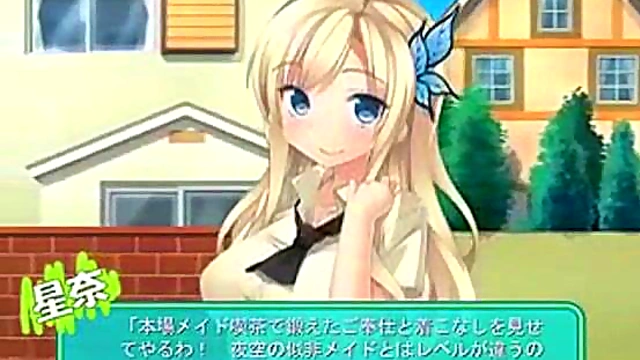 Blonde Maid Sena-Thick Takes Big Cock In Haganai Anime Scene