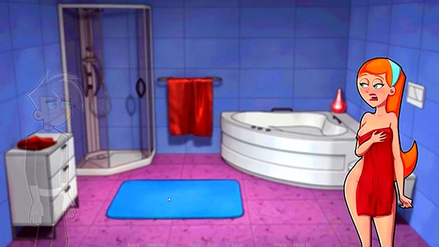 Hentai Visual Novel – Amity Park Couple Enjoy Steamy Shower Session