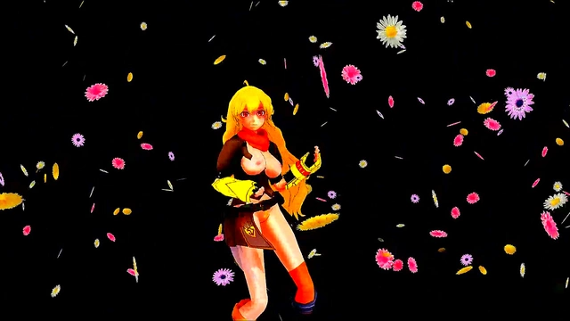 Two Anime Girls Dance Pantyless With Big Breasts In MMD Fantasy Scene