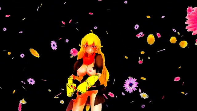 Two Anime Girls Dance Pantyless With Big Breasts In MMD Fantasy Scene