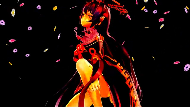 Two Anime Girls Dance Pantyless With Big Breasts In MMD Fantasy Scene