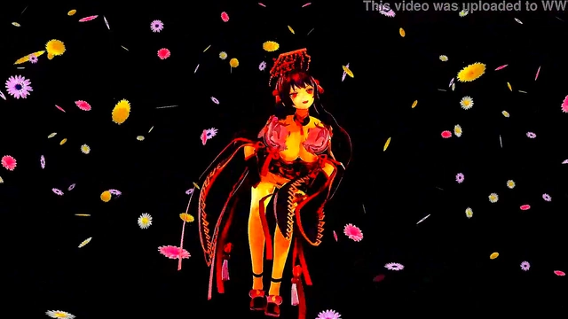 Two Anime Girls Dance Pantyless With Big Breasts In MMD Fantasy Scene