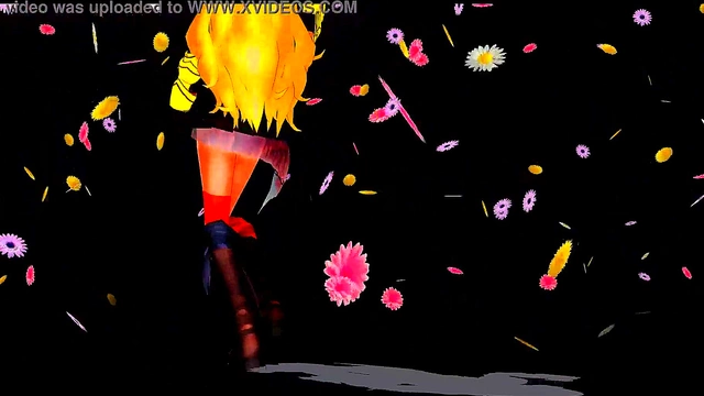 Two Anime Girls Dance Pantyless With Big Breasts In MMD Fantasy Scene