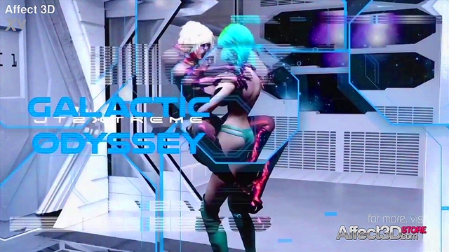 Threesome With Big-Titted 3D Futanari Babes In Sci-Fi Space Station Action