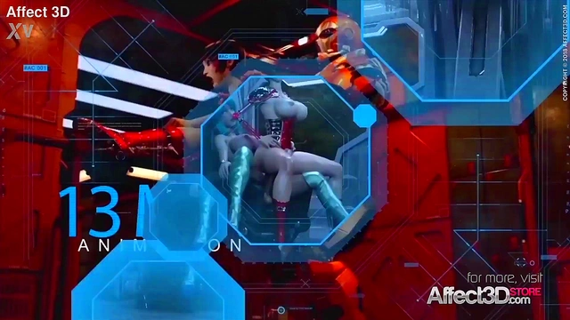Threesome With Big-Titted 3D Futanari Babes In Sci-Fi Space Station Action