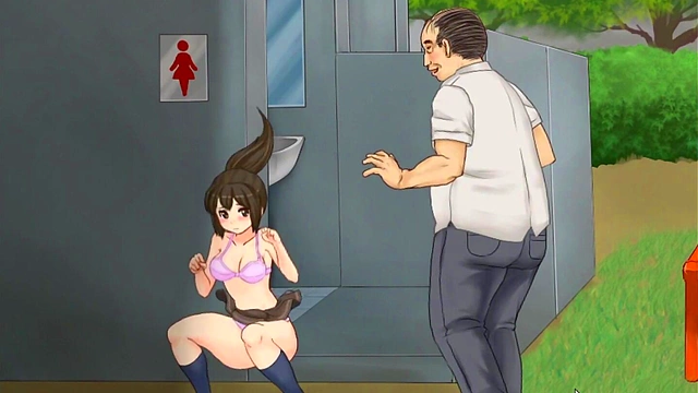 Rough Bathroom Fight Ends With Horny Hentai Babe Taking It All