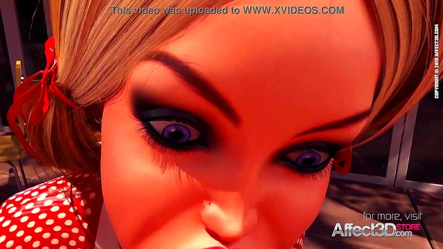 Blonde Futanari Threesome in Public Coffee Shop With Hardcore Blowjob Action