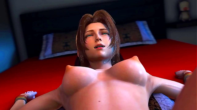 Aerith's Romantic Hotel Room Encounter with Big Boobs & Missionary Action
