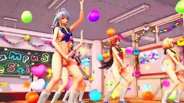 Hentai Futa Babe Shows Off Her Dick In Sexy MMD Scene