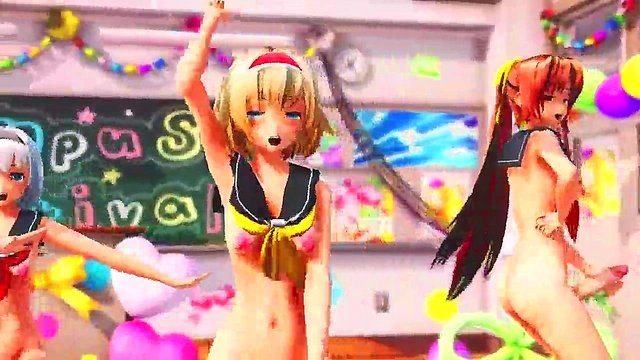 Hentai Futa Babe Shows Off Her Dick In Sexy MMD Scene