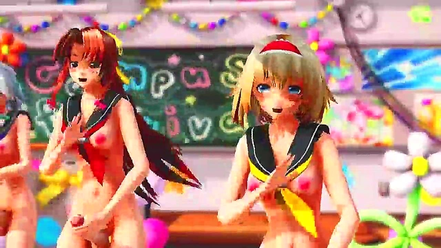 Hentai Futa Babe Shows Off Her Dick In Sexy MMD Scene