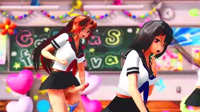 Hentai Futa Babe Shows Off Her Dick In Sexy MMD Scene