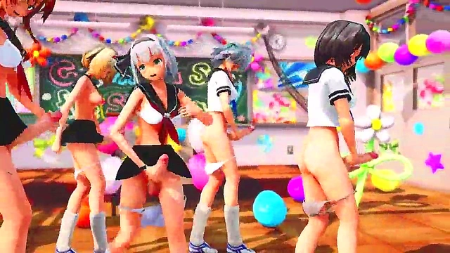 Hentai Futa Babe Shows Off Her Dick In Sexy MMD Scene