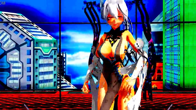 Beautiful Half-Naked Whore Dances & Sings With Naked Pussy In Anime MMD