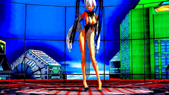 Beautiful Half-Naked Whore Dances & Sings With Naked Pussy In Anime MMD