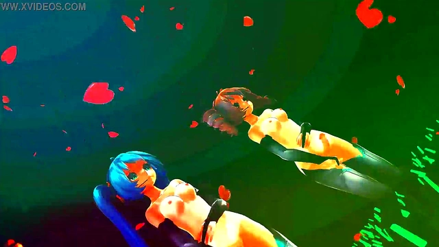 Naked Girls Dance Seductively in Anime Fantasy World MMD Style