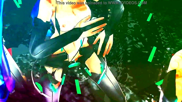 Naked Girls Dance Seductively in Anime Fantasy World MMD Style