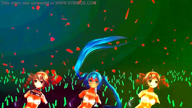 Naked Girls Dance Seductively in Anime Fantasy World MMD Style