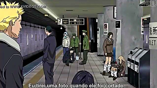 Excited Anime Couple Engages in Intense Action Packed Gantz Scene